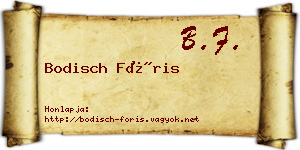 Bodisch Fóris névjegykártya